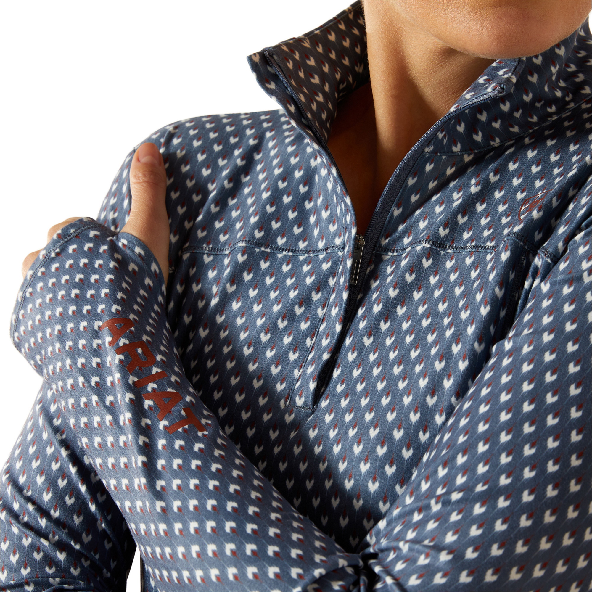 2025 Ariat Femmes Lowell 3.0 1/4 Zip Sous-couche 10062630 - China Blue Arrows